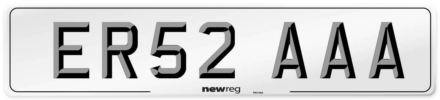 ER52 AAA Number Plate from New Reg